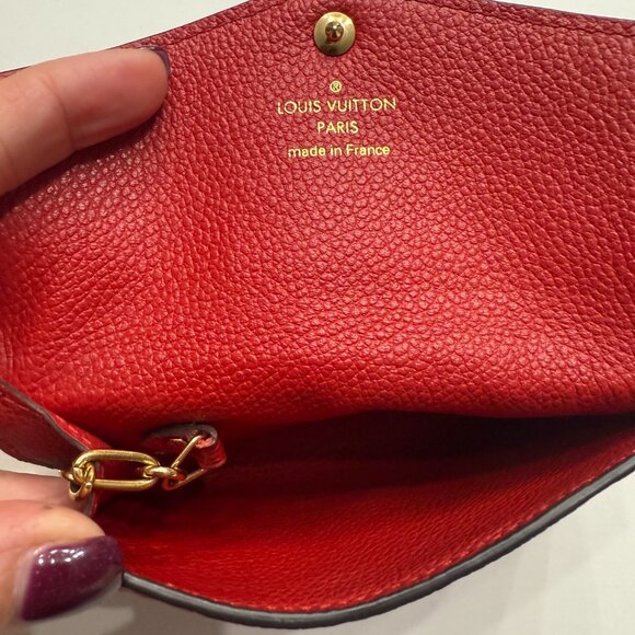 LOUIS VUITTON Empreinte Pochette Clé Wallet with Flap Coin key holder in RED - Picture 5 of 9